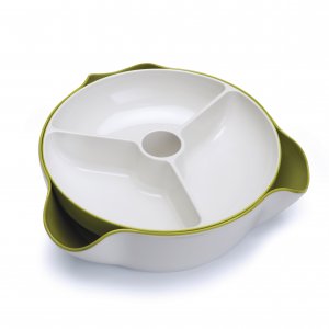 Dvojitá miska Double Dish velká bílá zelená