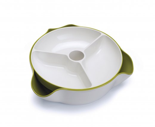 Dvojitá miska Double Dish velká bílá zelená