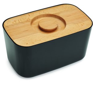 Chlebník s krájaciou doskou Bread Bin čierny