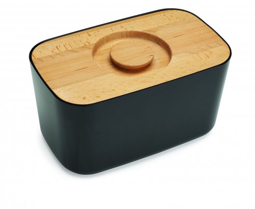 Chlebník s krájaciou doskou Bread Bin čierny