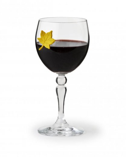 Značky na sklenice Qualy Leaf My Glass - 6 ks