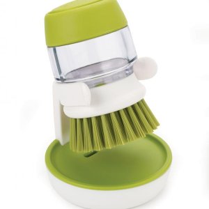 Kartáč s dávkovačem saponátu a stojanem JOSEPH JOSEPH Palm Scrub™- zelený