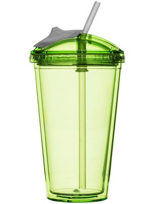 Pohár se slámkou SAGAFORM Fresh Smoothie Mug 450 ml - zelený