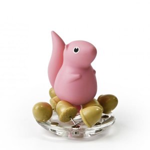 Stojan s připínáčky Qualy Squirrel & Acorn - růžový