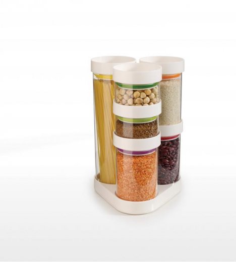 Rotační stojan s dózami JOSEPH JOSEPH FoodStore™ Carousel, bílý