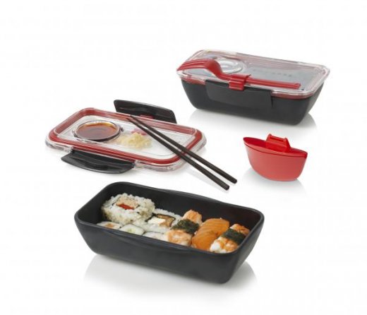 Lunch box BLACK-BLUM Bento, černý/červený