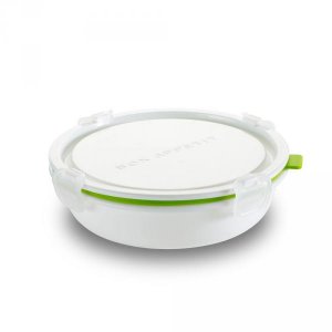 Lunch Box Round S BLACK-BLUM, 660ml, bílý/zelený