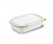 Lunch Box Rectangle S BLACK-BLUM, 715ml, bílý/zelený