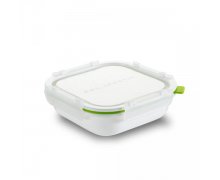 Lunch Box Square S BLACK-BLUM, 640ml, bílý/zelený