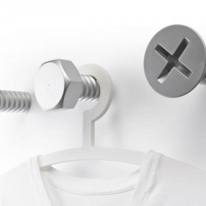 Věšáky QUALY Screw Collection - stříbrná