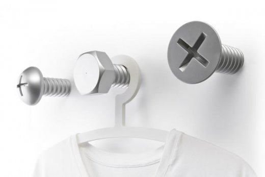 Věšáky QUALY Screw Collection - stříbrná