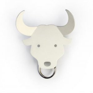 Věšák na klíče QUALY Bull Key Holder - býk bílý