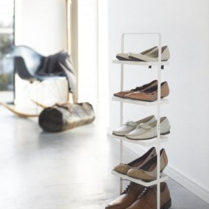 Stojan na boty Yamazaki Tower Shoe Rack - vysoký, bílý