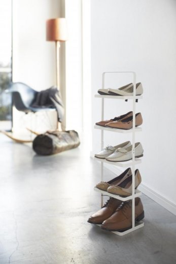 Stojan na boty Yamazaki Tower Shoe Rack - vysoký, bílý