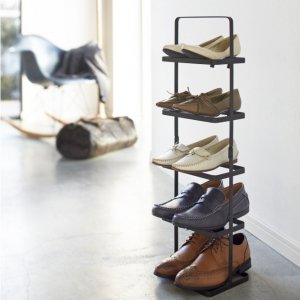 Stojan na boty Yamazaki Tower Shoe Rack - vysoký, černý