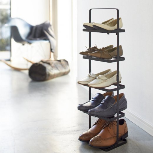 Stojan na boty Yamazaki Tower Shoe Rack - vysoký, černý