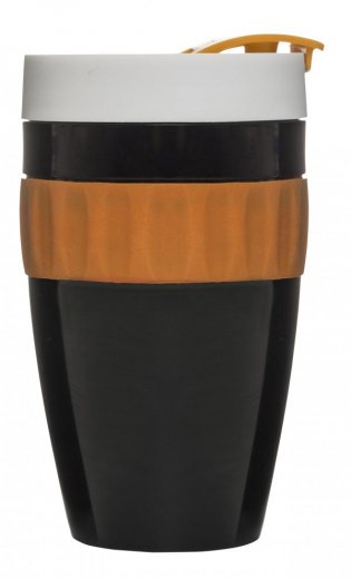 Termohrnek SAGAFORM To Go Mug, černo - oranžovo - bílý