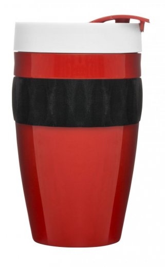 Termohrnek SAGAFORM To Go Mug, červeno - černo - bílý