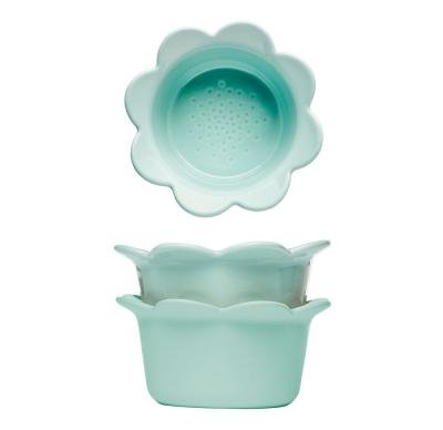 Porcelánové misky SAGAFORM Piccadilly malý kvítek, tyrkysové, 2 ks