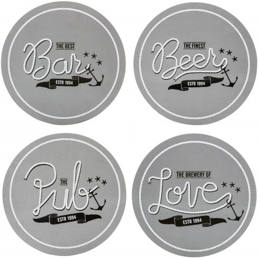 Podložky pod sklenice SAGAFORM Club Coasters, 4ks