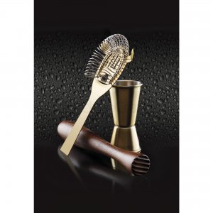 Koktejlová sada KITCHEN CRAFT Coctail Tool Set 3, mosaz