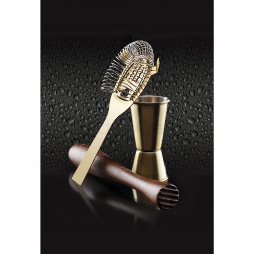 Koktejlová sada KITCHEN CRAFT Coctail Tool Set 3, mosaz