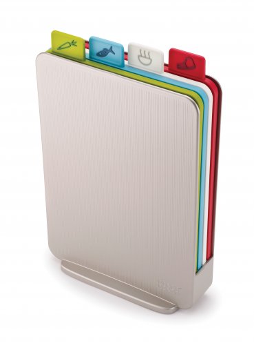 Stojan s deskami na krájení (30x20cm) JOSEPH JOSEPH Index™ Compact, stříbrný