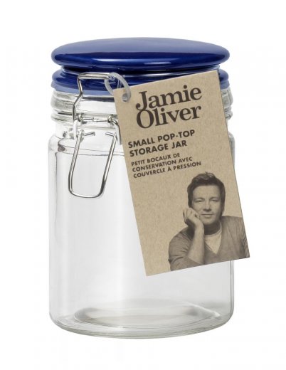 Jamie Oliver skleněná dóza malá na potraviny, tm. modrá