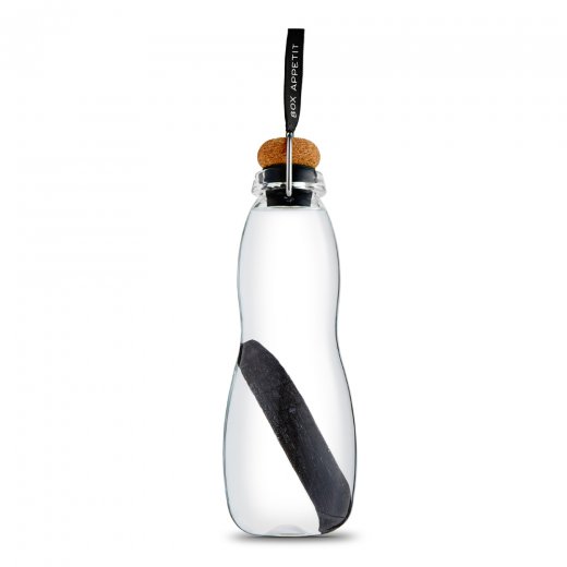 Filtrační lahev s binchotanem BLACK-BLUM Eau Good Glass, 600ml, s černou značkou