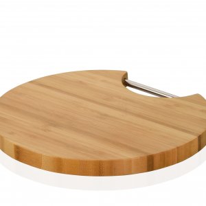 Bambusová deska na krájení s madlem ANDREA HOUSE kruhová, 25cm,