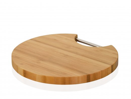Bambusová deska na krájení s madlem ANDREA HOUSE kruhová, 25cm,
