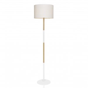 Stojanová lampa, (160 cm.) bílá/dřevo ANDREA HOUSE
