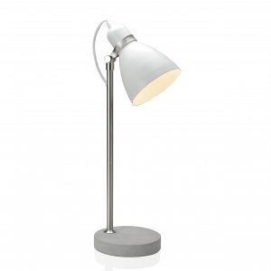 Stylová stolová lampa ANDREA HOUSE s betonovým podstavcem, bílá