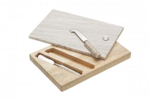 Kompletní sada na servírování sýru s noži (mramor, dřevo) KITCHEN CRAFT Artesa (31x21cm)