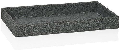 Podnos shagreen, šedý, ANDREA HOUSE (30,2x14,7cm,)