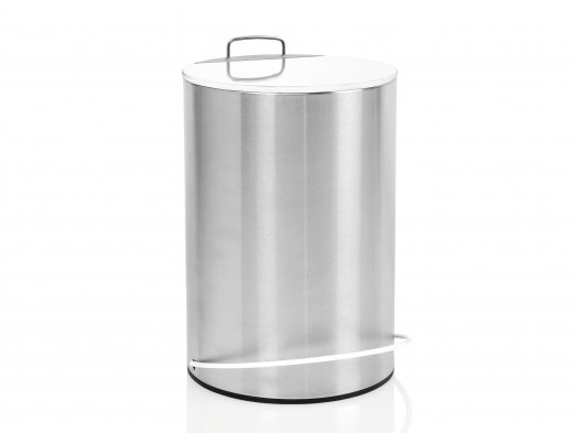 Odpadkový koš, 5L, nerez/bílý ANDREA HOUSE