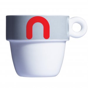 Vtipný porcelánový hrnek VICE VERSA Mayday Mug, šedý