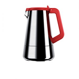 Elegantní moka konvička (hliník) VICE VERSA Caffeina 2-cups, červená