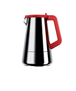 Elegantní moka konvička (hliník) VICE VERSA Caffeina 2-cups, červená