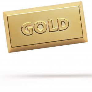 Digitální váha s miskou ve tvaru zlaté cihly VICE VERSA Gold