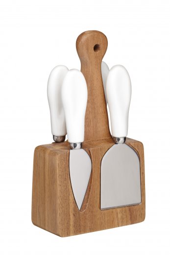 Nože na sýr s magnetickým stojanem (akácie) KITCHEN CRAFT Artesa