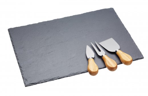 Břidlicová podložka s noži na sýr (3 ks.) KITCHEN CRAFT Artesa