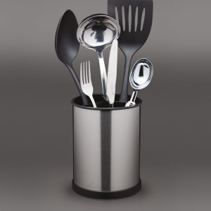 Rotační stojan na kuchyňské nástroje - přihrádkový, KITCHEN CRAFT Master Class, nerez