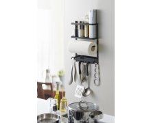 Multifunkční magnetický držák do kuchyně (3v1) Yamazaki Tower Magnetic Side Rack, černý