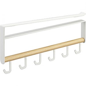 Háčková věšák na kuchyňské nástroje / utěrky pod polici Yamazaki Tosca Under Shelf Tool Hook, bílý