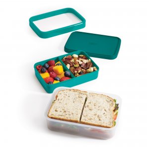 Dvoudílná sada nádob na svačinu a oběd Lunch box JOSEPH JOSEPH GoEat ™, 500/700 ml, modrozelený