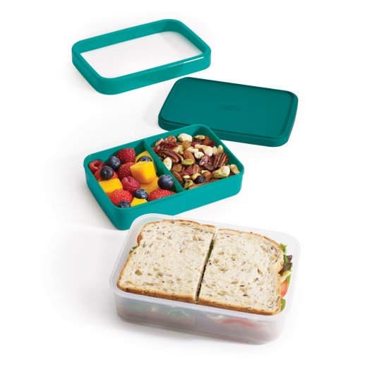Dvoudílná sada nádob na svačinu a oběd Lunch box JOSEPH JOSEPH GoEat ™, 500/700 ml, modrozelený