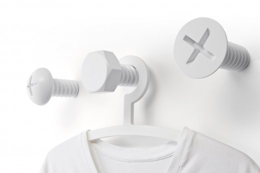 Věšáky QUALY Screw Collection - bílá