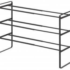 Šířkově nastavitelná police na boty Yamazaki Frame Shoe Rack 3, černá