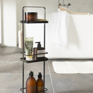 Poličky do koupelny Yamazaki Tower Bath Rack 3, černé